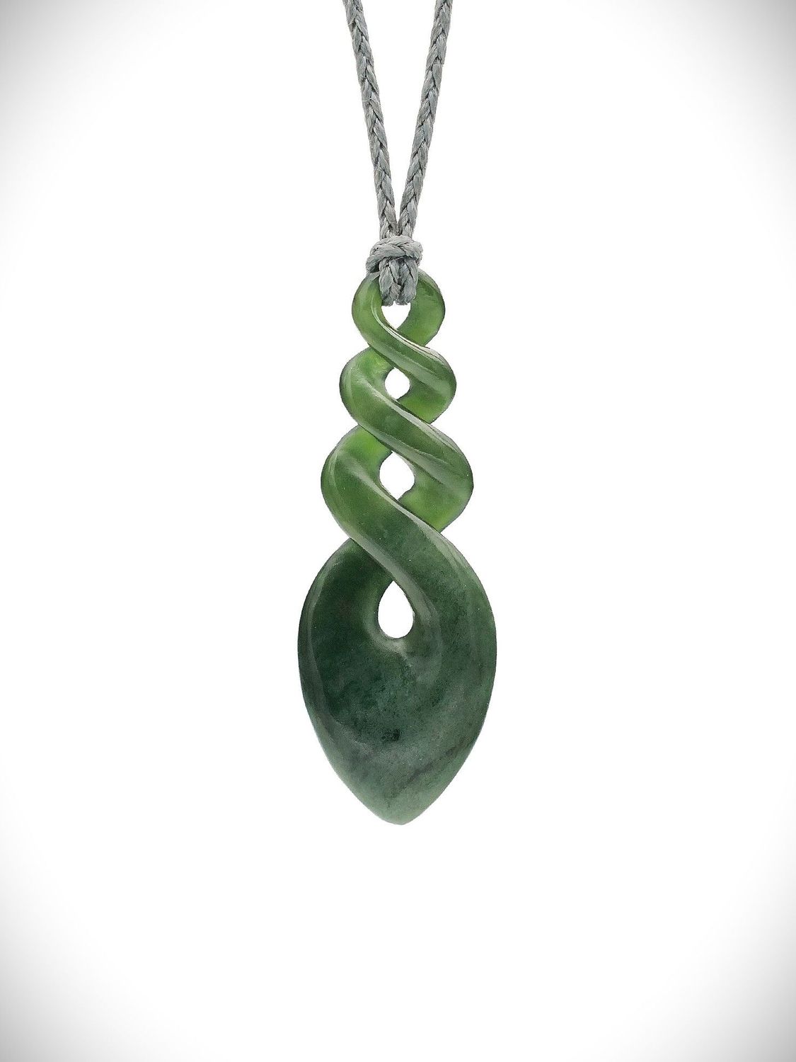 Moko Pounamu Triple Pikorua (Twist) NZ Genuine Kawakawa Greenstone - Whangaruru