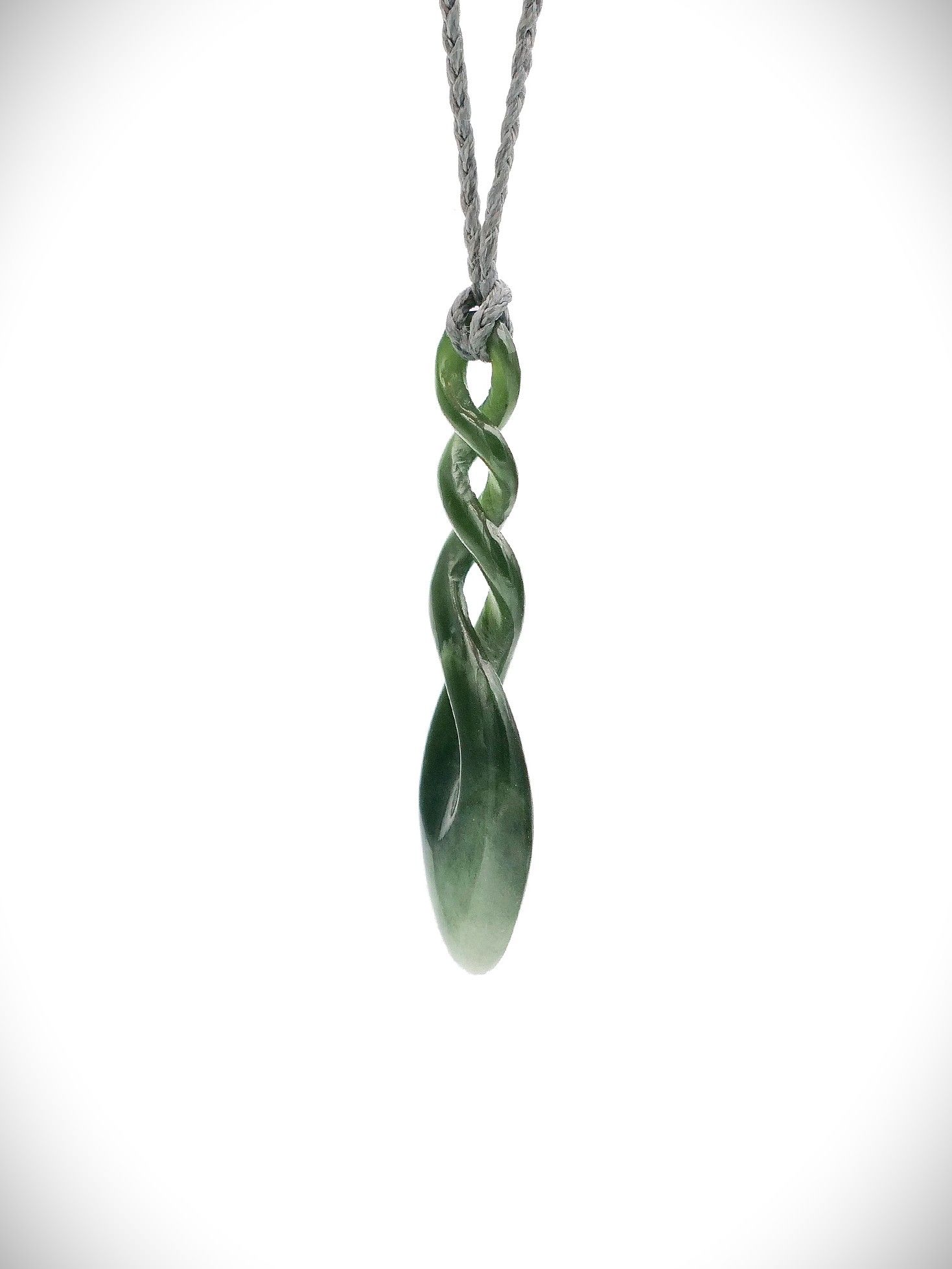 Moko Pounamu Triple Pikorua (Twist) NZ Genuine Kawakawa Greenstone - Whangaruru