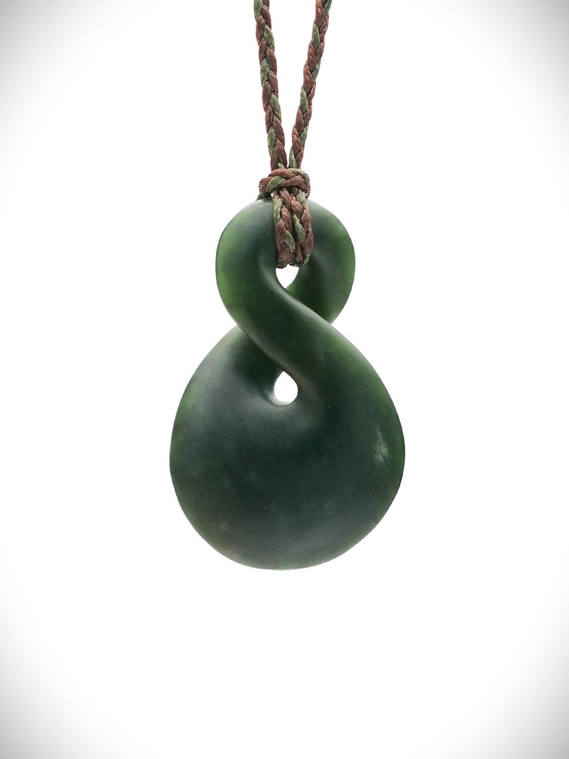 Moko Pounamu Pikorua (Twist) Genuine NZ Kawakawa Greenstone - Peria