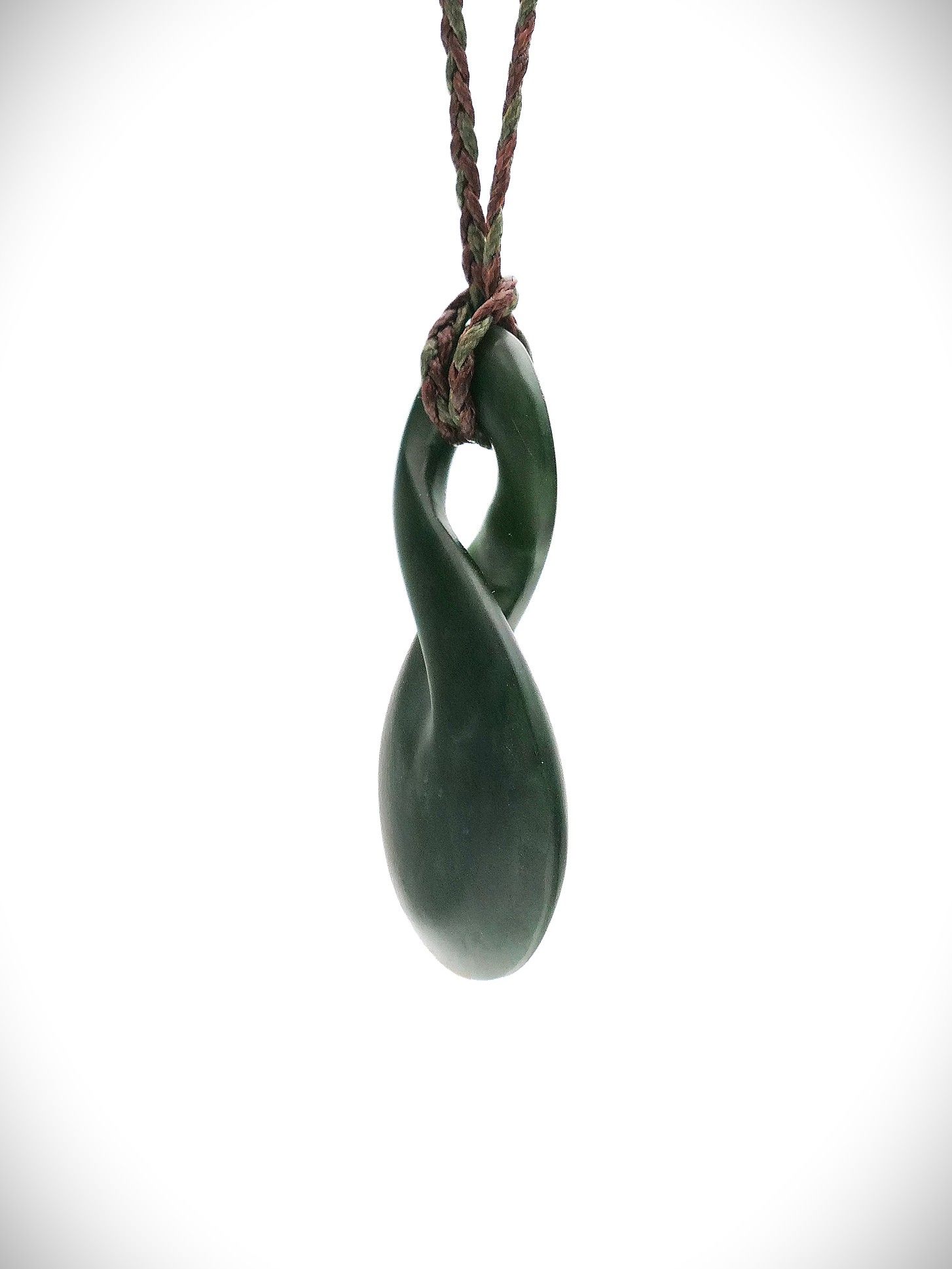 Moko Pounamu Pikorua (Twist) Genuine NZ Kawakawa Greenstone - Peria