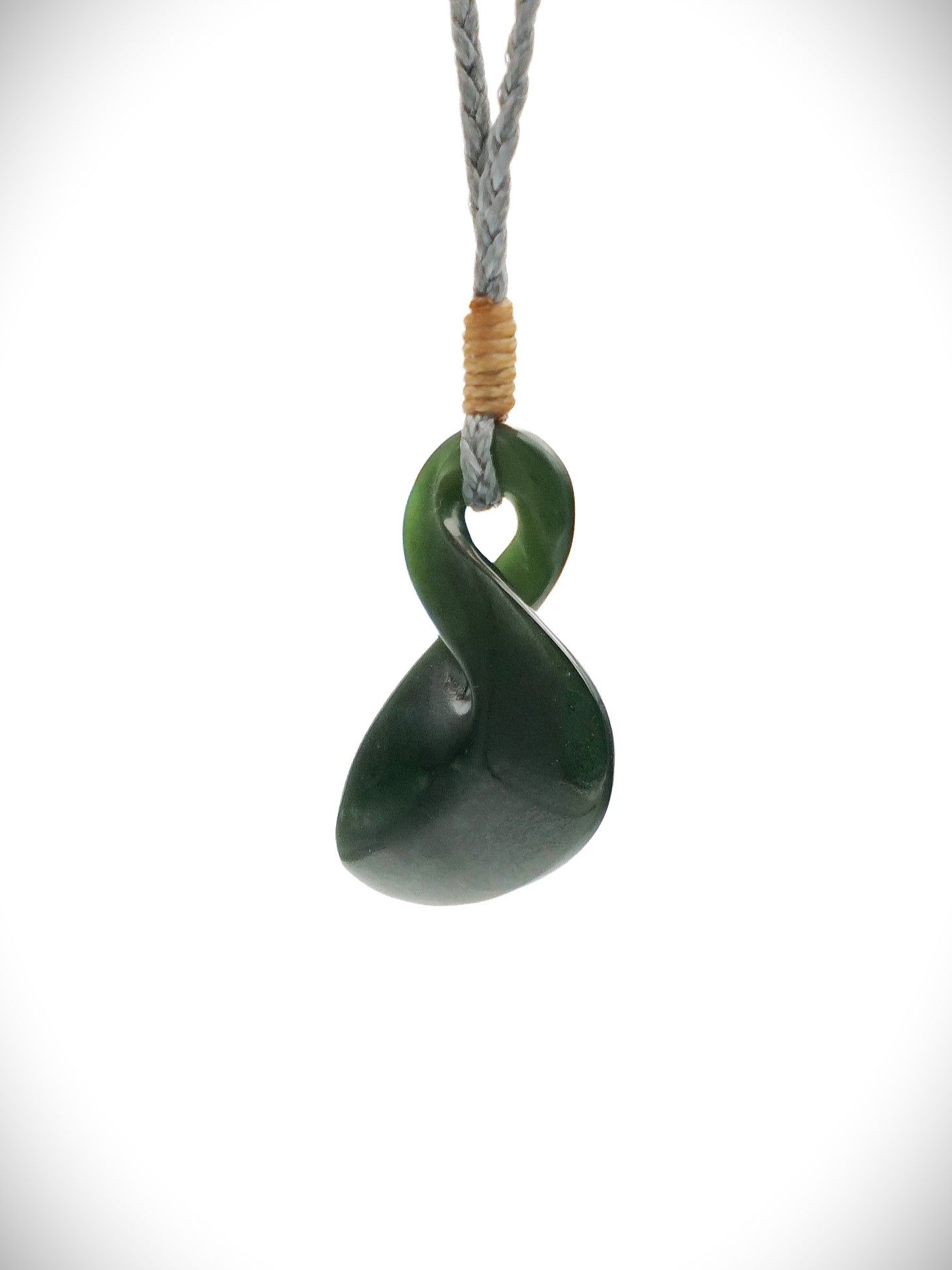 Moko Pounamu Pikorua (Twist) Genuine NZ Kawakawa Greenstone - Peria