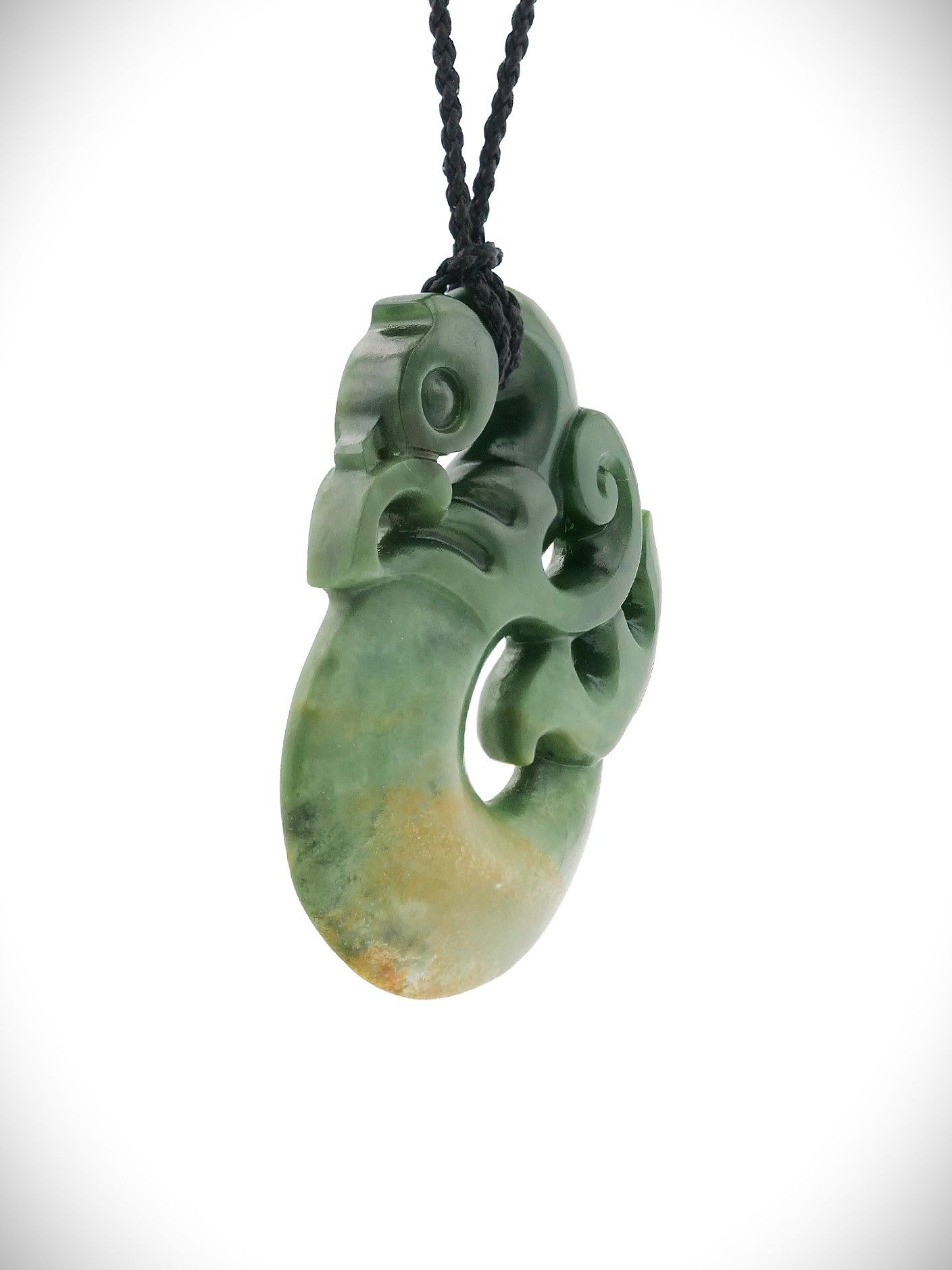 Moko Pounamu Manaia NZ Genuine Marsden Flower Greenstone - Matamoe