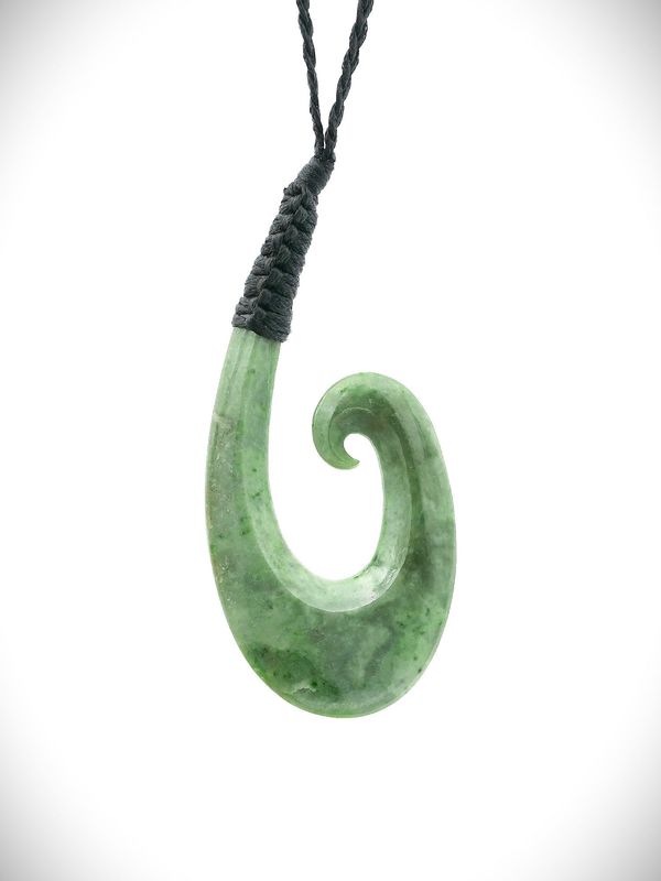 Moko Pounamu Hei Matau (Hook) NZ Genuine Auhunga Greenstone - Te Painga Moko Pounamu Hei Matau (Hook) NZ Genuine Auhunga Greenstone - Te Painga