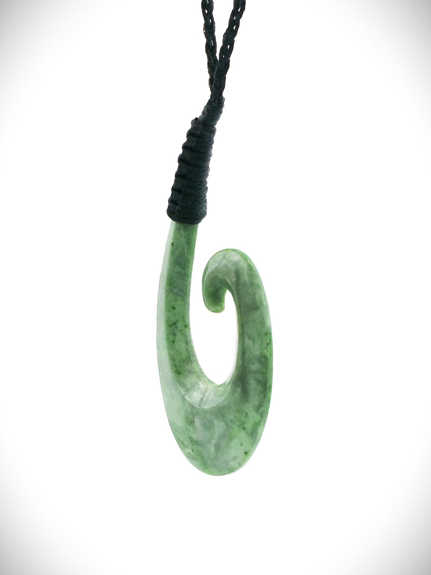 Moko Pounamu Hei Matau (Hook) NZ Genuine Auhunga Greenstone - Te Painga