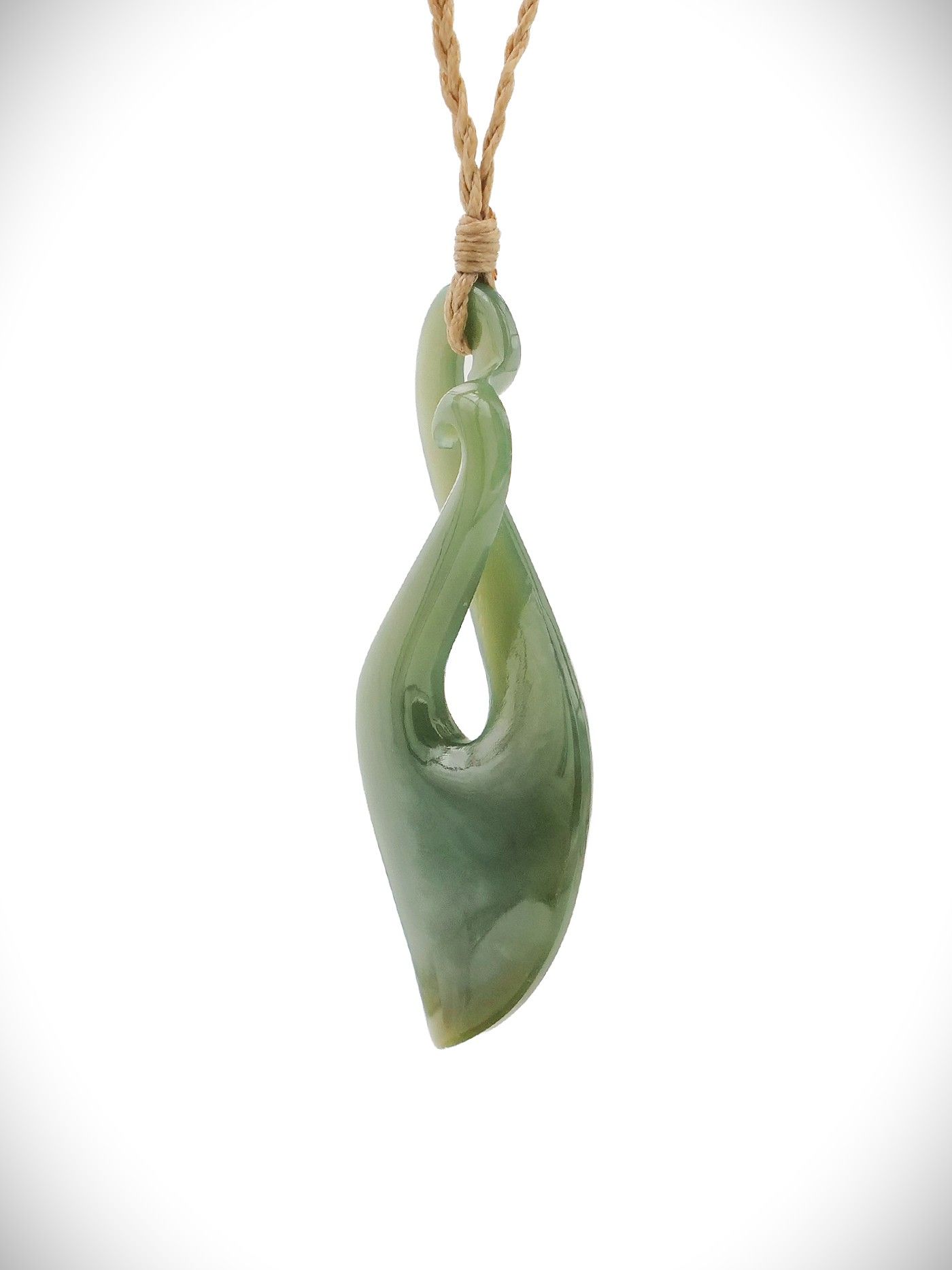 Moko Pounamu Pikorua (Twist) Genuine NZ Inanga Greenstone - Takou
