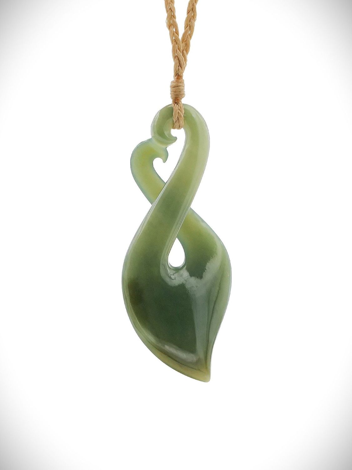 Moko Pounamu Pikorua (Twist) Genuine NZ Inanga Greenstone - Takou