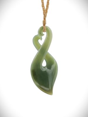 Moko Pounamu Pikorua (Twist) Genuine NZ Inanga Greenstone - Takou