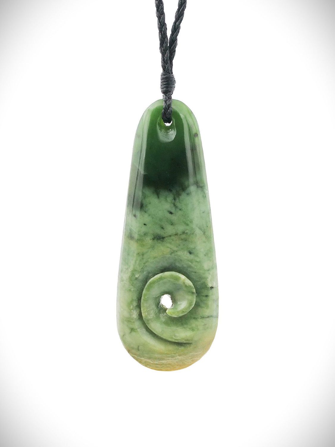 Moko Pounamu Roimata Koru NZ Genuine Marsden Flower Greenstone - Wangapeka