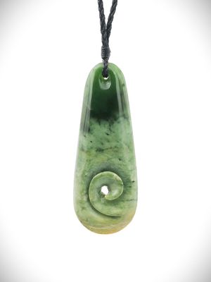 Moko Pounamu Roimata Koru NZ Genuine Marsden Flower Greenstone - Wangapeka Moko Pounamu Roimata Koru NZ Genuine Marsden Flower Greenstone - Wangapeka
