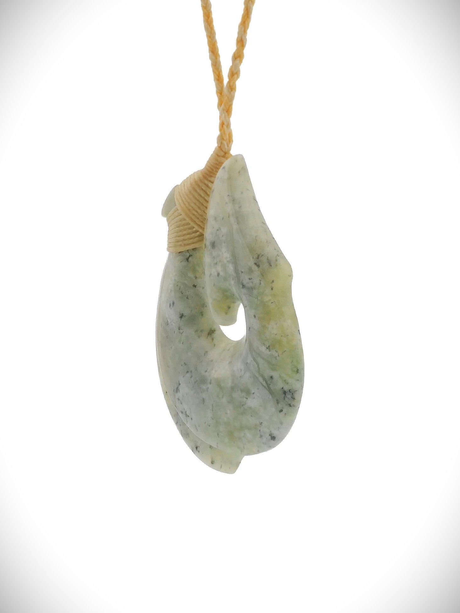 Moko Pounamu Hei Matau NZ Genuine (Nelson) Te Tau Ihu Greenstone - Koutuwai