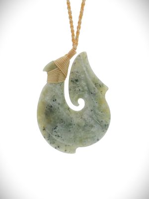 Moko Pounamu Hei Matau NZ Genuine (Nelson) Te Tau Ihu Greenstone - Koutuwai Moko Pounamu Hei Matau NZ Genuine (Nelson) Te Tau Ihu Greenstone - Koutuwai
