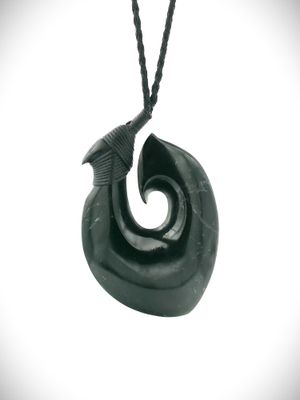 Moko Pounamu Hei Matau (Hook) NZ Genuine Tangiwai Greenstone - Mokoreta Moko Pounamu Hei Matau (Hook) NZ Genuine Tangiwai Greenstone - Mokoreta