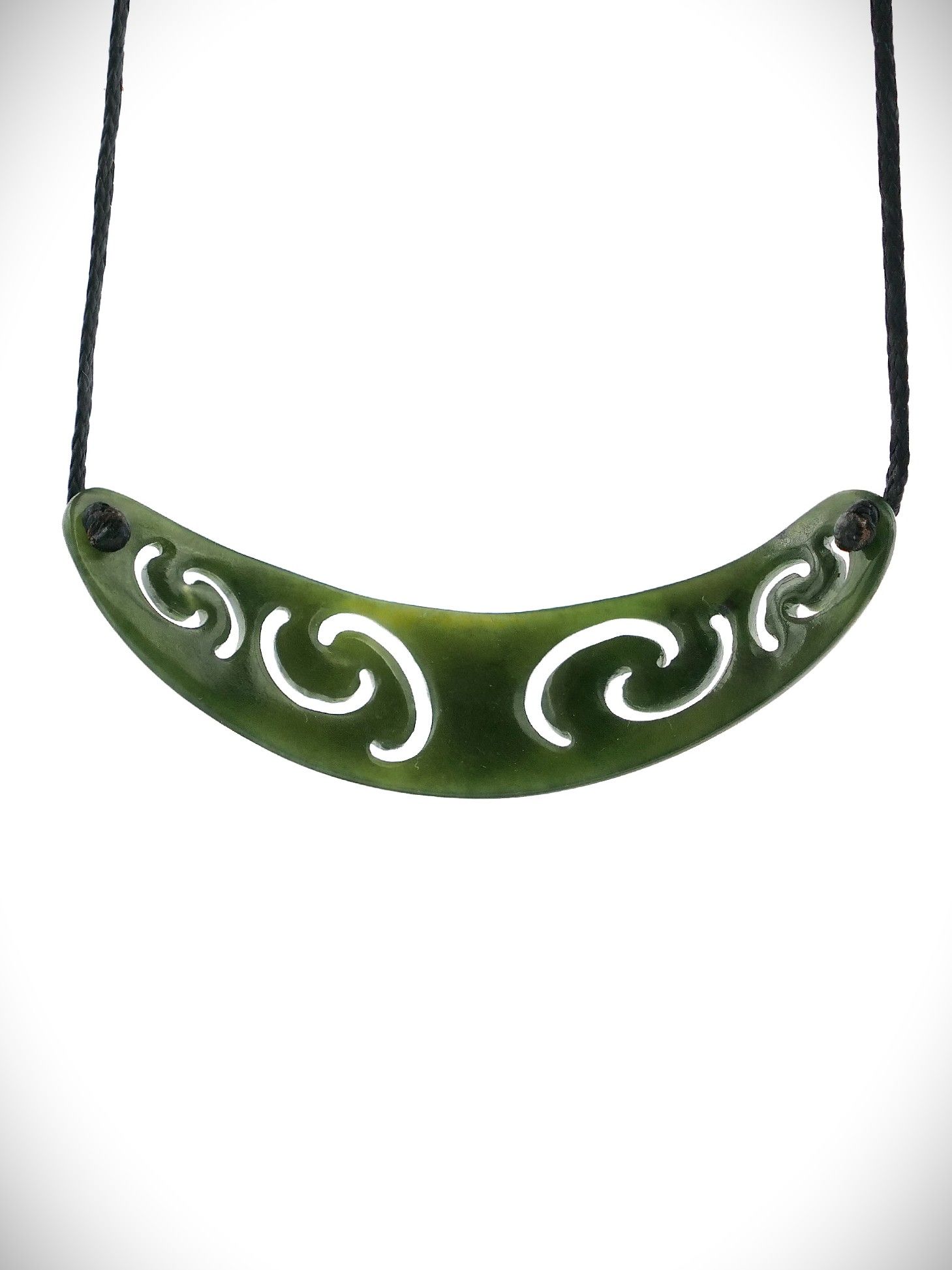 Moko Pounamu Kouma (Breastplate) NZ Genuine Kawakawa Greenstone - Ohaeawai