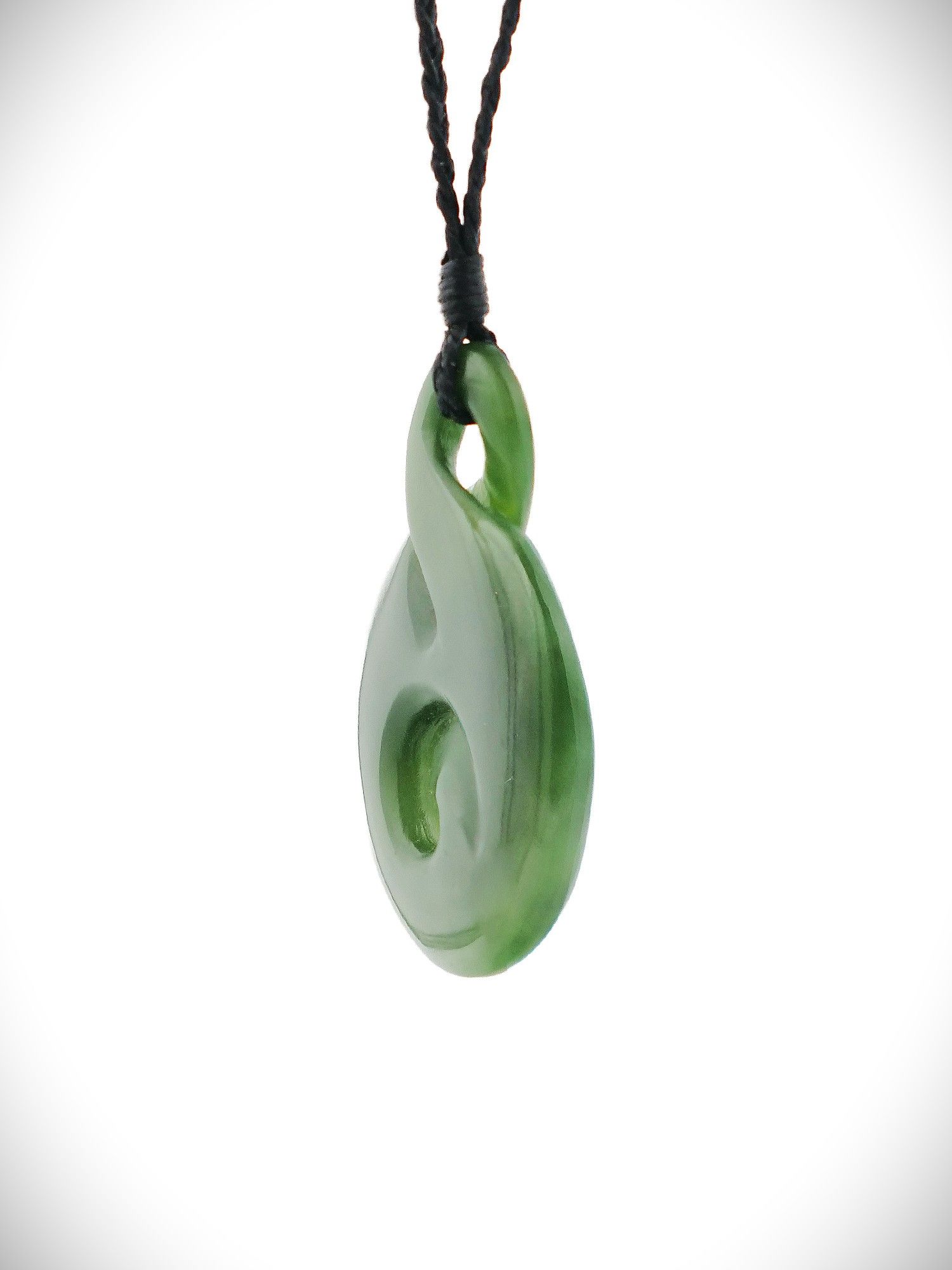 Moko Pounamu Single Pikorua (Twist) Genuine NZ Kawakawa Greenstone - Weraiti