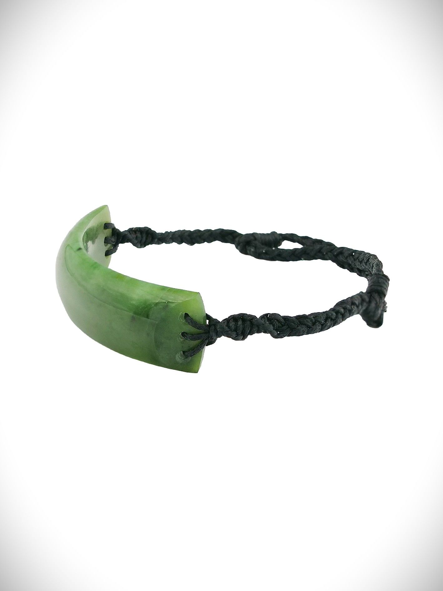 Moko Pounamu Adjustable Curved Bracelet NZ Genuine Marsden Flower Greenstone - Paranui