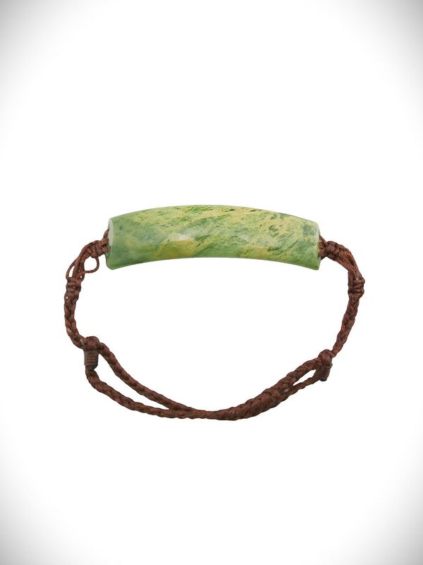 Moko Pounamu Adjustable Curved Bracelet NZ Genuine Marsden Flower Greenstone - Kenana Moko Pounamu Adjustable Curved Bracelet NZ Genuine Marsden Flower Greenstone - Kenana