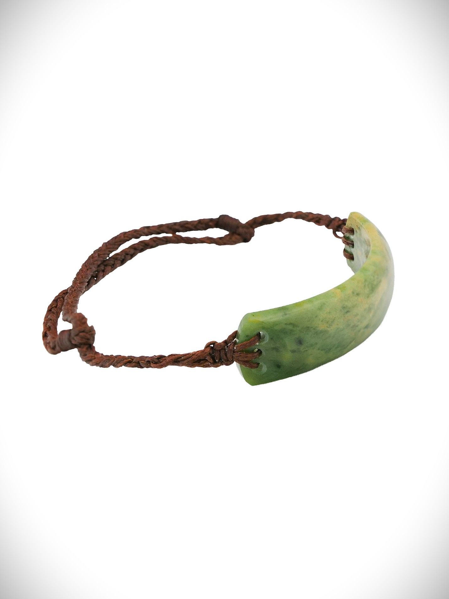 Moko Pounamu Adjustable Curved Bracelet NZ Genuine Marsden Flower Greenstone - Kenana