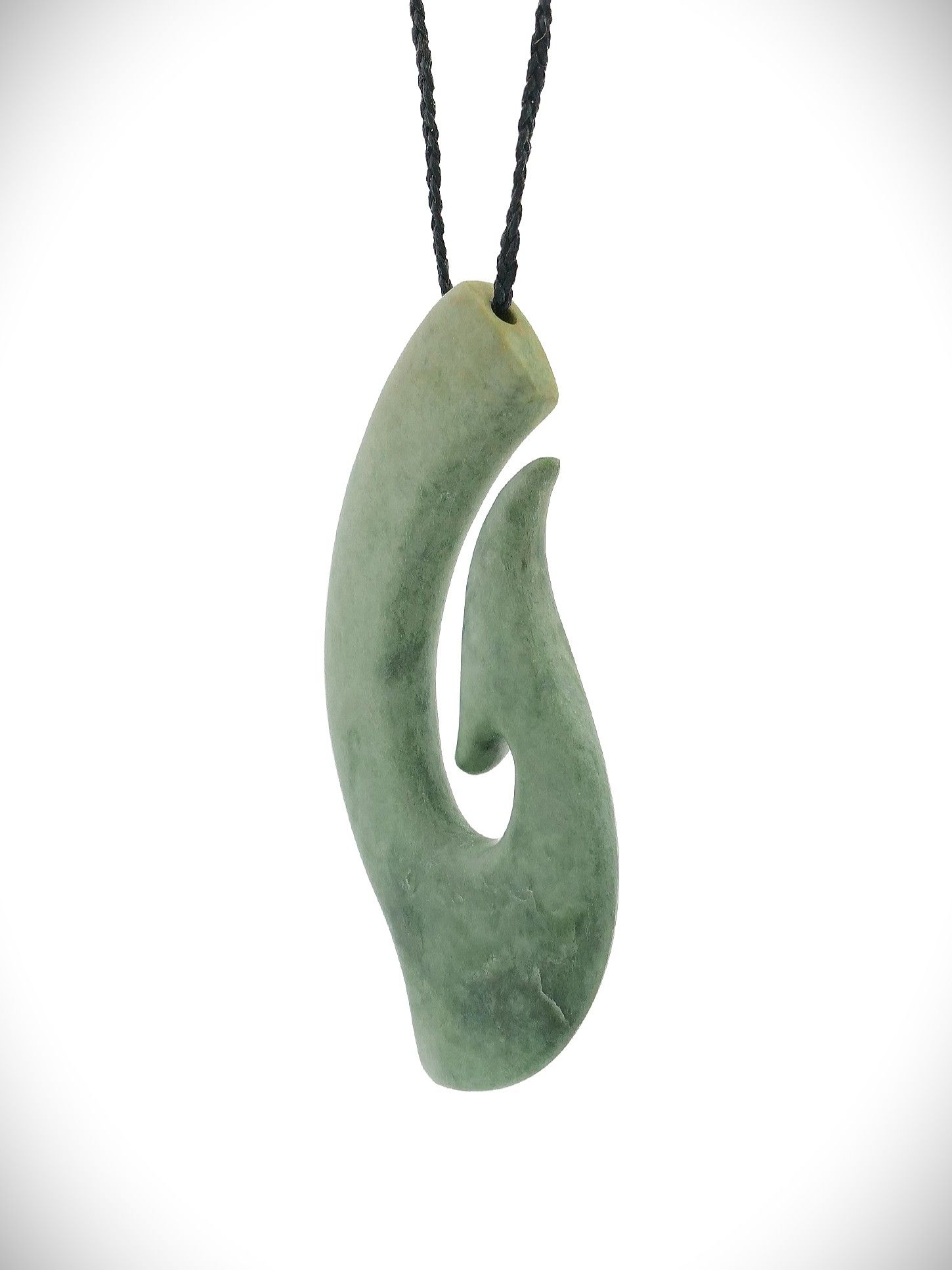 Moko Pounamu Hei Matau (Hook) NZ Genuine Auhunga Greenstone - Otangaroa