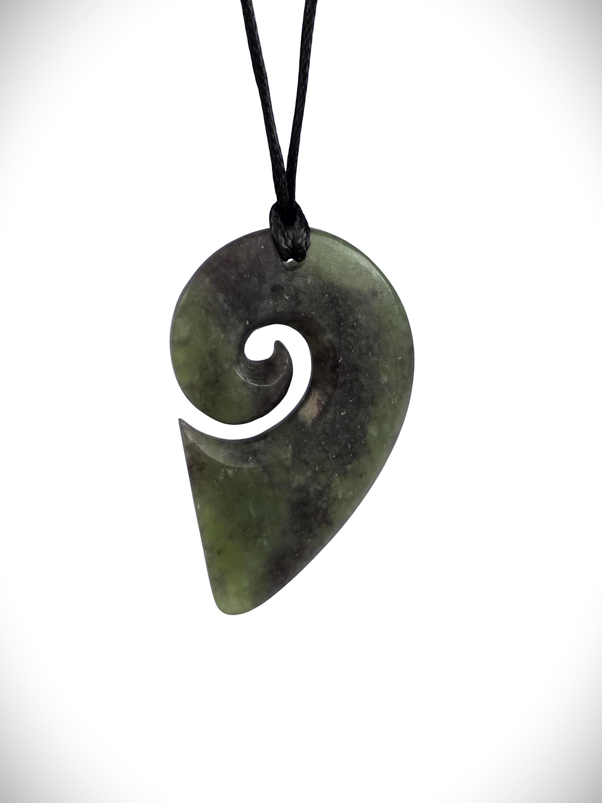 Moko Pounamu Piko NZ Genuine Hapopo Greenstone - Aparangi
