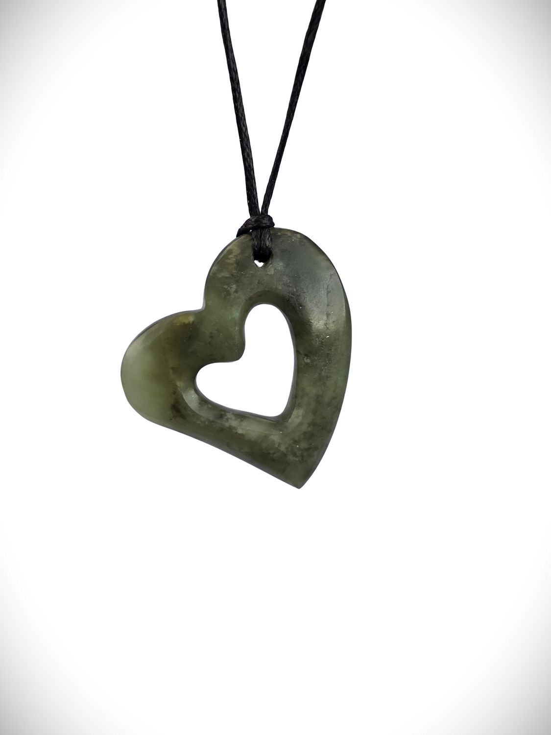 Moko Pounamu Heart Genuine NZ Hapopo Greenstone - Mangatarata