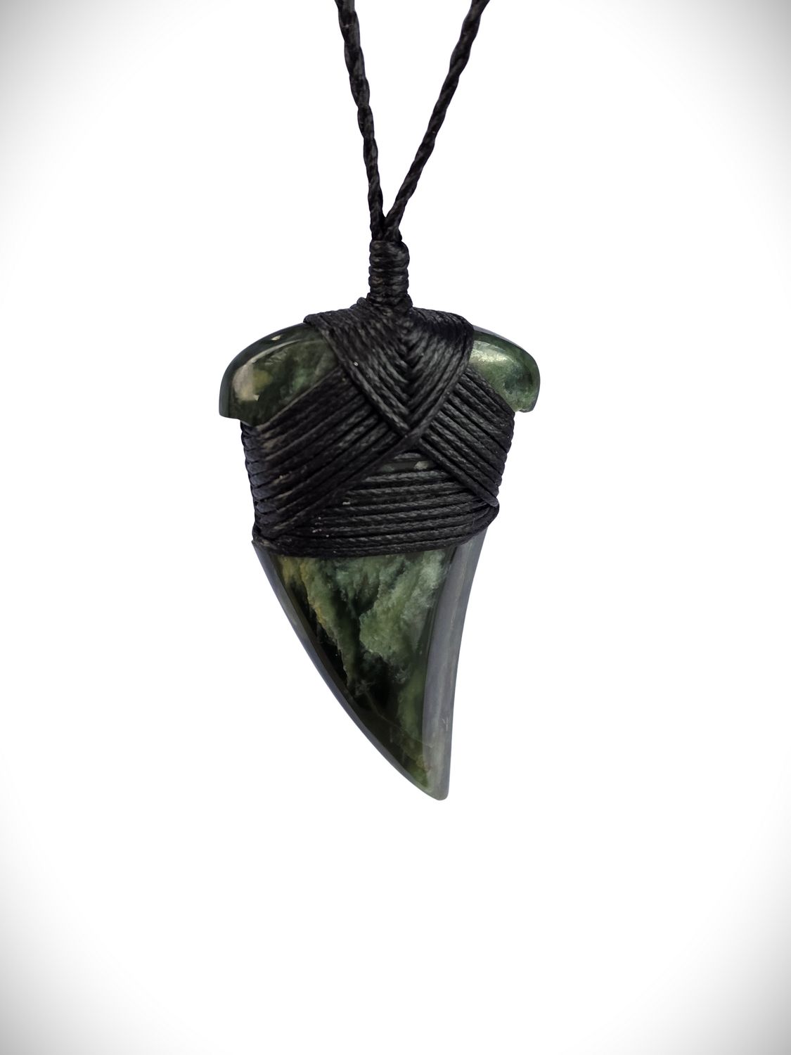 Moko Pounamu Mako Mau (Shark Tooth) Genuine NZ Kawakawa  Greenstone - Mohaka