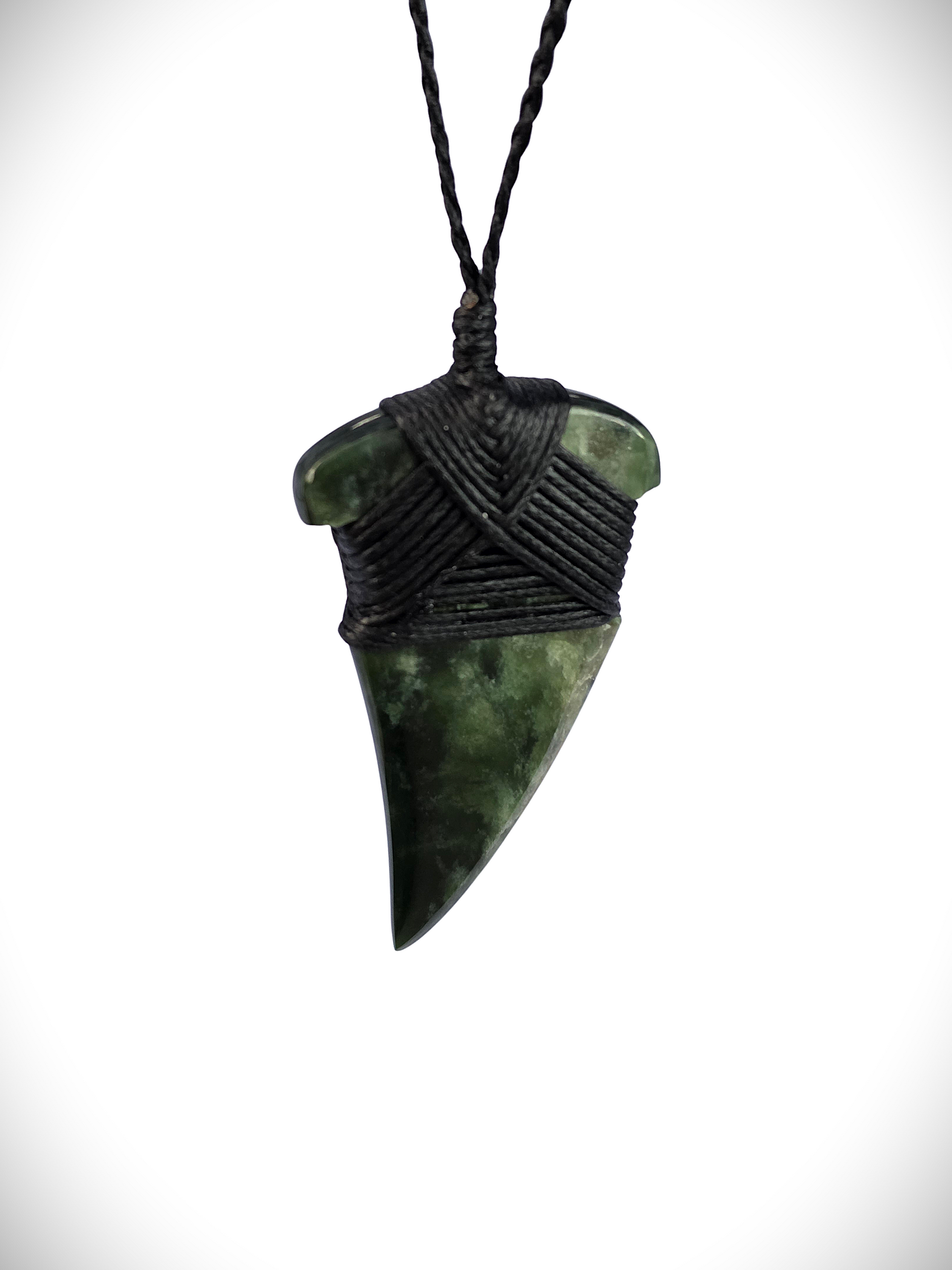 Moko Pounamu Mako Mau (Shark Tooth) Genuine NZ Kawakawa  Greenstone - Mohaka