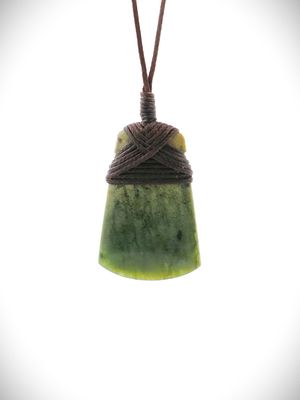 Moko Pounamu Toki Genuine NZ Kawakawa Flower Greenstone - Waiare Moko Pounamu Toki Genuine NZ Kawakawa Flower Greenstone - Waiare