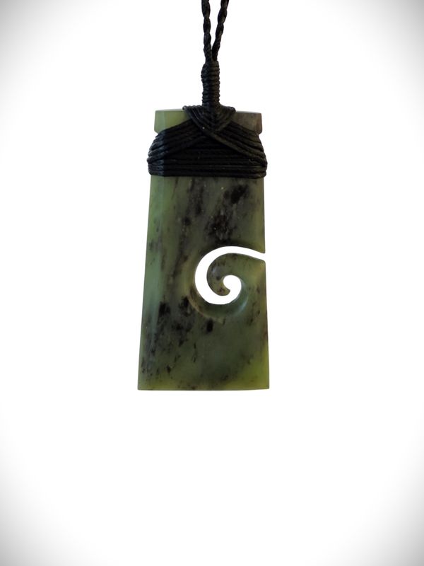 Moko Pounamu Toki Koru Genuine NZ Hapopo Greenstone - Whai Moko Pounamu Toki Koru Genuine NZ Hapopo Greenstone - Whai