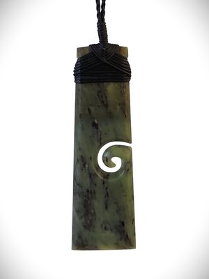 Moko Pounamu Toki Koru Genuine NZ Hapopo Greenstone - Te Maire Moko Pounamu Toki Koru Genuine NZ Hapopo Greenstone - Te Maire