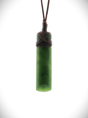 Moko Pounamu Toki Genuine NZ Kawakawa Greenstone - Taipa