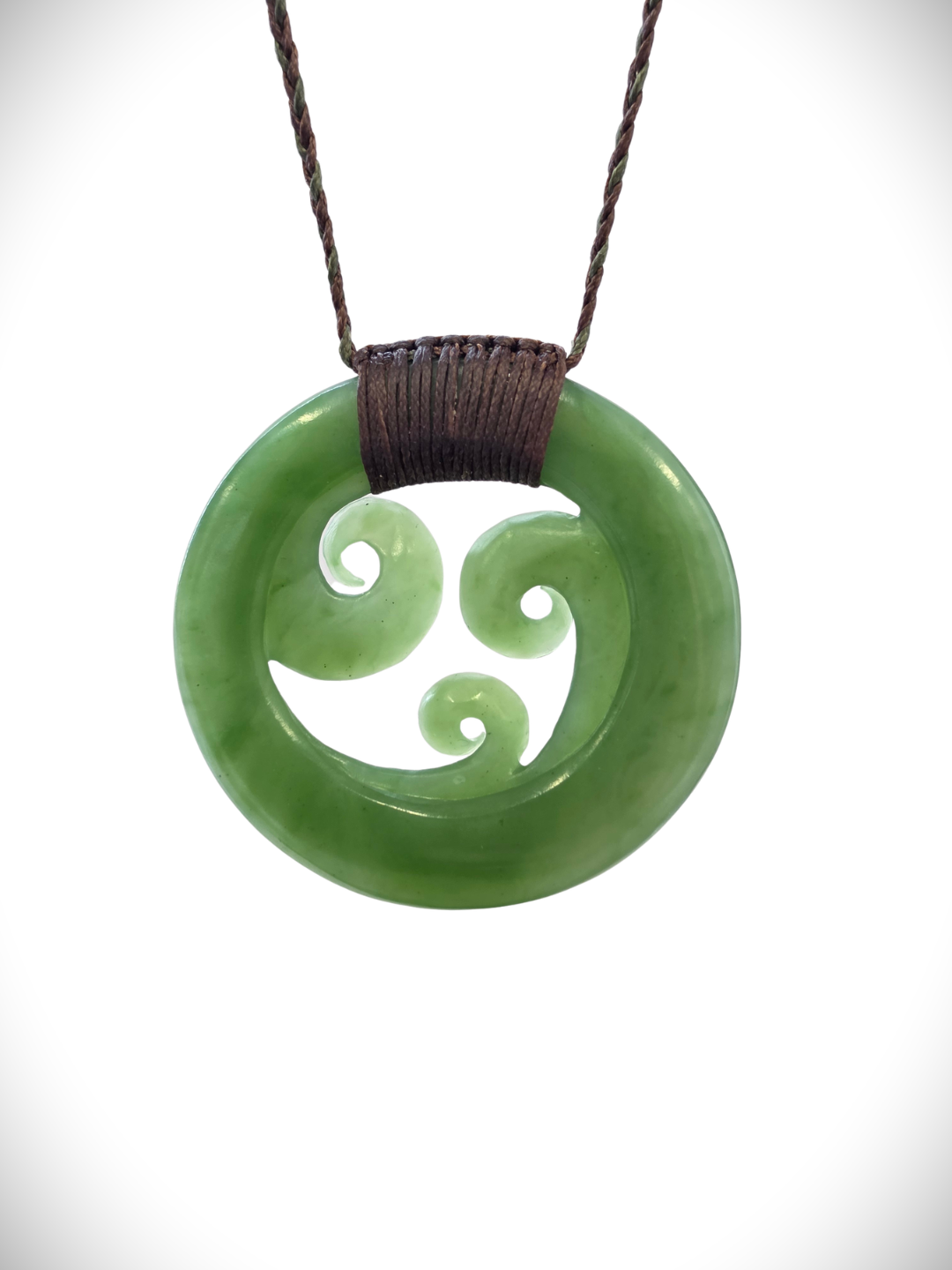 Moko Pounamu Porohita Koru NZ Genuine Kahurangi Greenstone - Arapuni