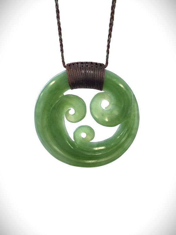 Moko Pounamu Porohita Koru NZ Genuine Kahurangi Greenstone - Arapuni Moko Pounamu Porohita Koru NZ Genuine Kahurangi Greenstone - Arapuni