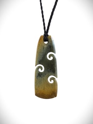Moko Pounamu Toki Genuine NZ Marsden Flower Greenstone - Haumoana Moko Pounamu Toki Genuine NZ Marsden Flower Greenstone - Haumoana