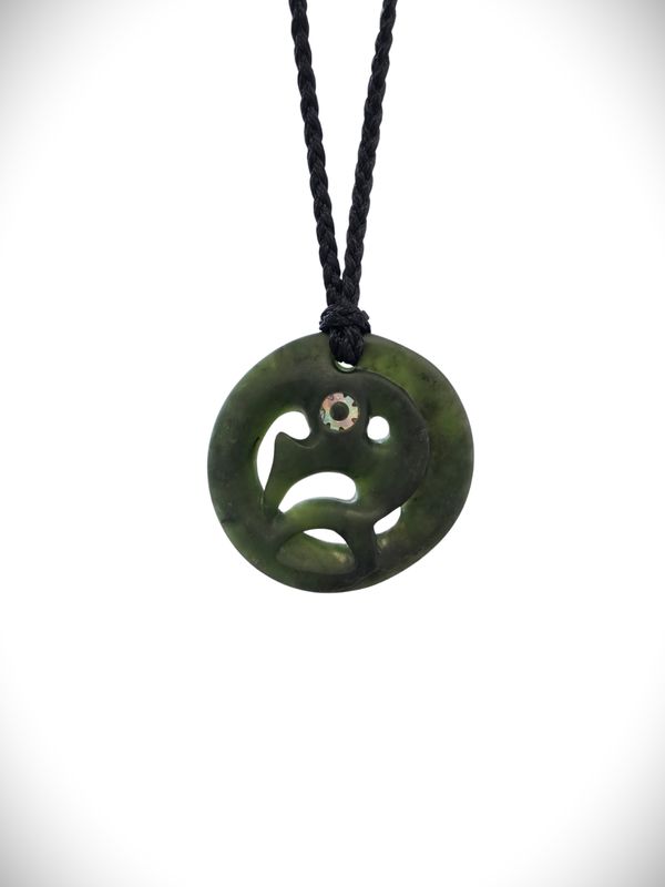 Moko Pounamu Manaia NZ Genuine Kawakawa Greenstone - Marokopa Moko Pounamu Manaia NZ Genuine Kawakawa Greenstone - Marokopa
