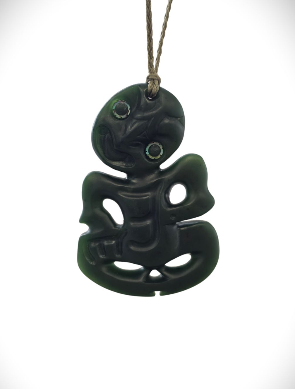Moko Pounamu Hei Tiki Genuine NZ Kawakawa Greenstone - Kaitangiweka Moko Pounamu Hei Tiki Genuine NZ Kawakawa Greenstone - Kaitangiweka