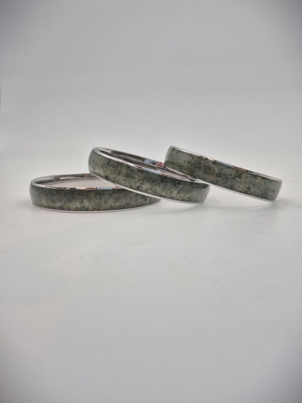 Moko Pounamu Stainless Steel and Kawakawa Pounamu Bangle 12mm