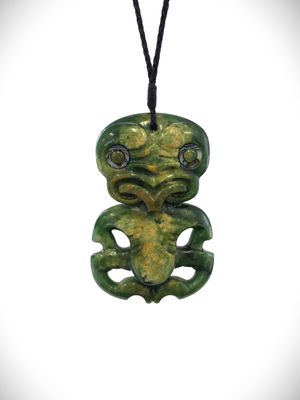 Moko Pounamu Hei Tiki NZ Genuine Kahurangi Greenstone - Arohirohi Moko Pounamu Hei Tiki NZ Genuine Kahurangi Greenstone - Arohirohi