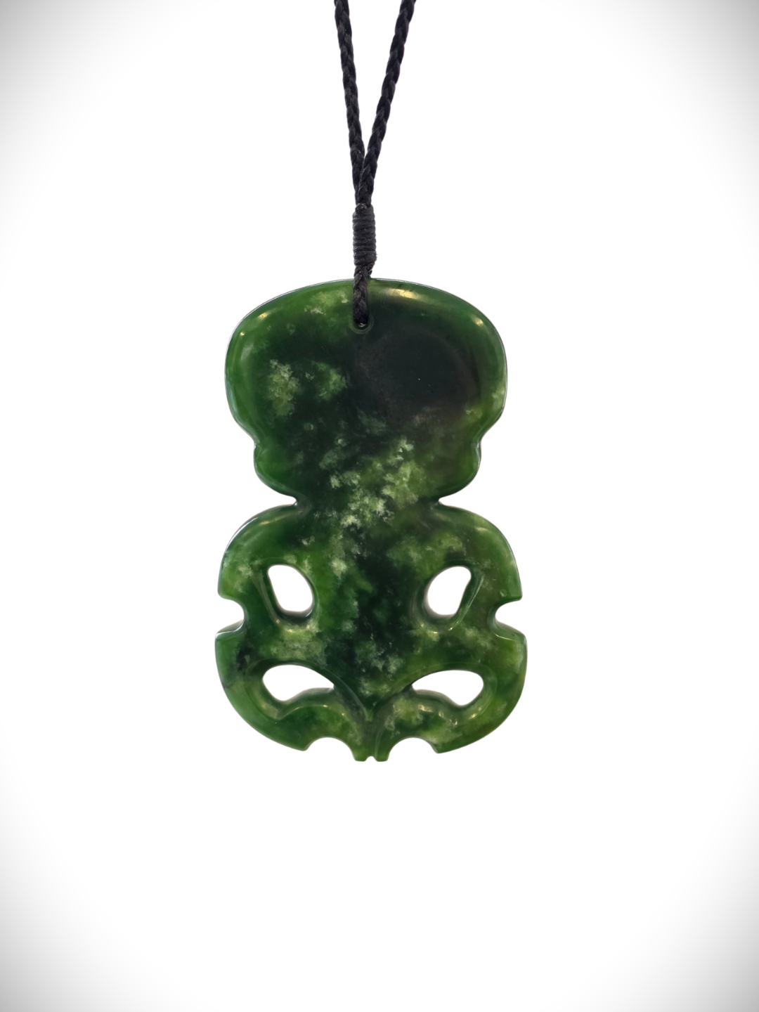 Moko Pounamu Hei Tiki NZ Genuine Kahurangi Greenstone - Arohirohi