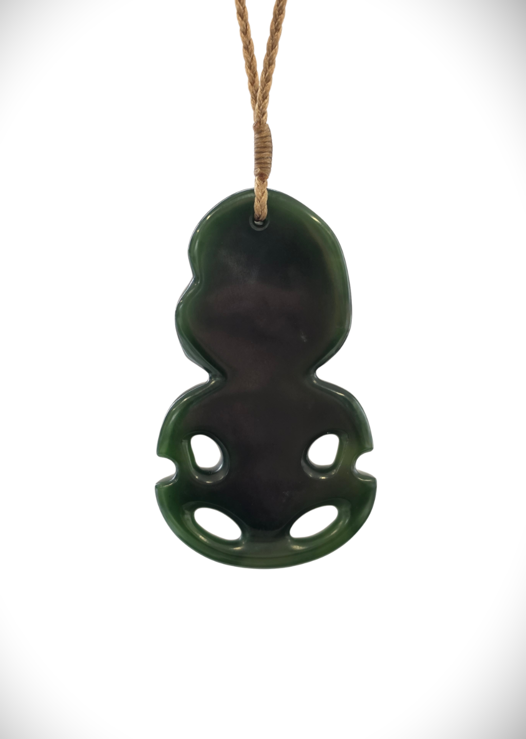 Moko Pounamu Hei Tiki Genuine NZ Kawakawa Greenstone - Haumoana