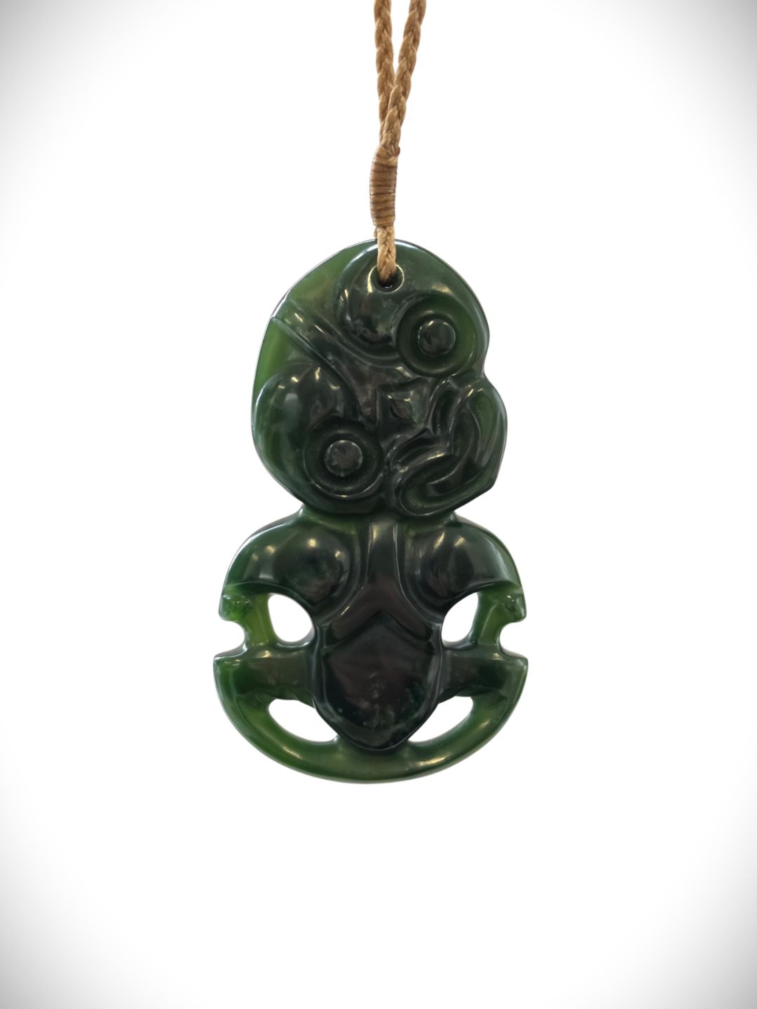 Moko Pounamu Hei Tiki Genuine NZ Kawakawa Greenstone - Haumoana Moko Pounamu Hei Tiki Genuine NZ Kawakawa Greenstone - Haumoana