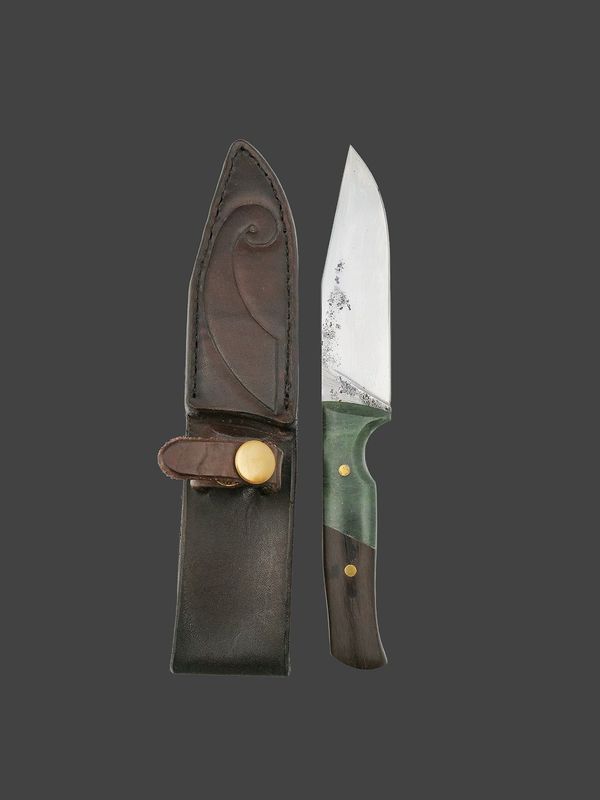 Moko Pounamu Knife Genuine NZ Totoweka Greenstone & Petrified Wood - Kaimaumau Moko Pounamu Knife Genuine NZ Totoweka Greenstone & Petrified Wood - Kaimaumau