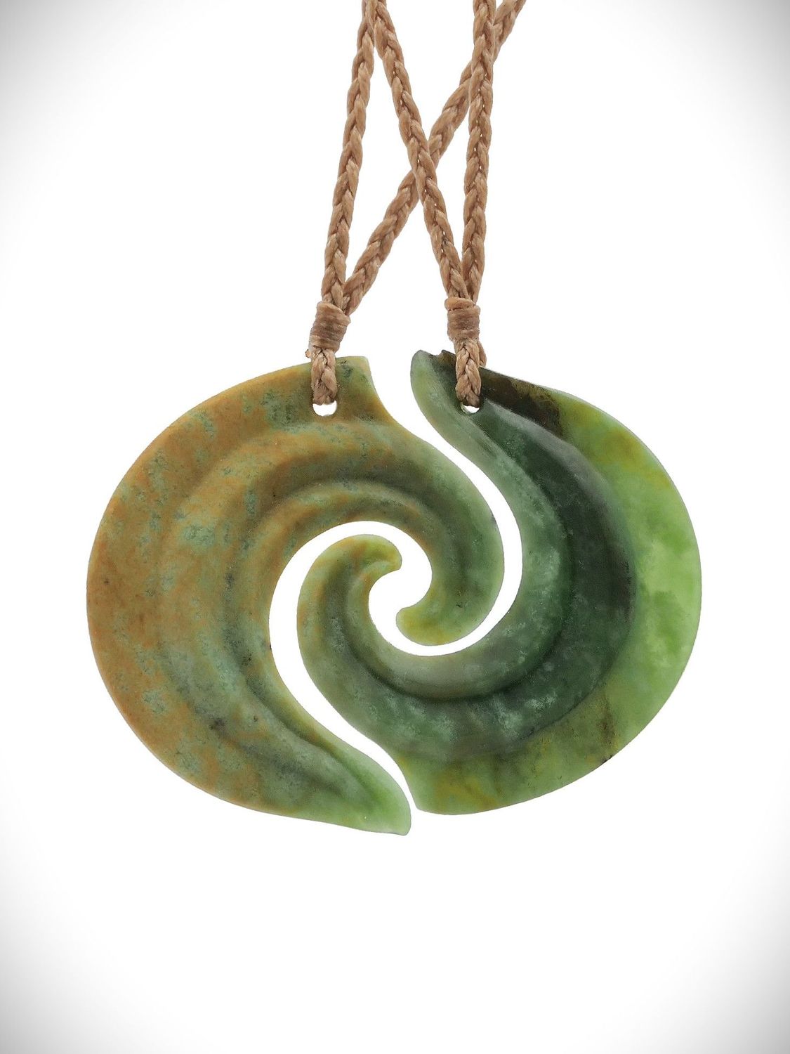 Moko Pounamu Contemporary Mirror Twin Hei Matau/Koru's NZ Genuine Raukaraka Greenstone - Otahuti Moko Pounamu Contemporary Mirror Twin Hei Matau/Koru's NZ Genuine Raukaraka Greenstone - Otahuti
