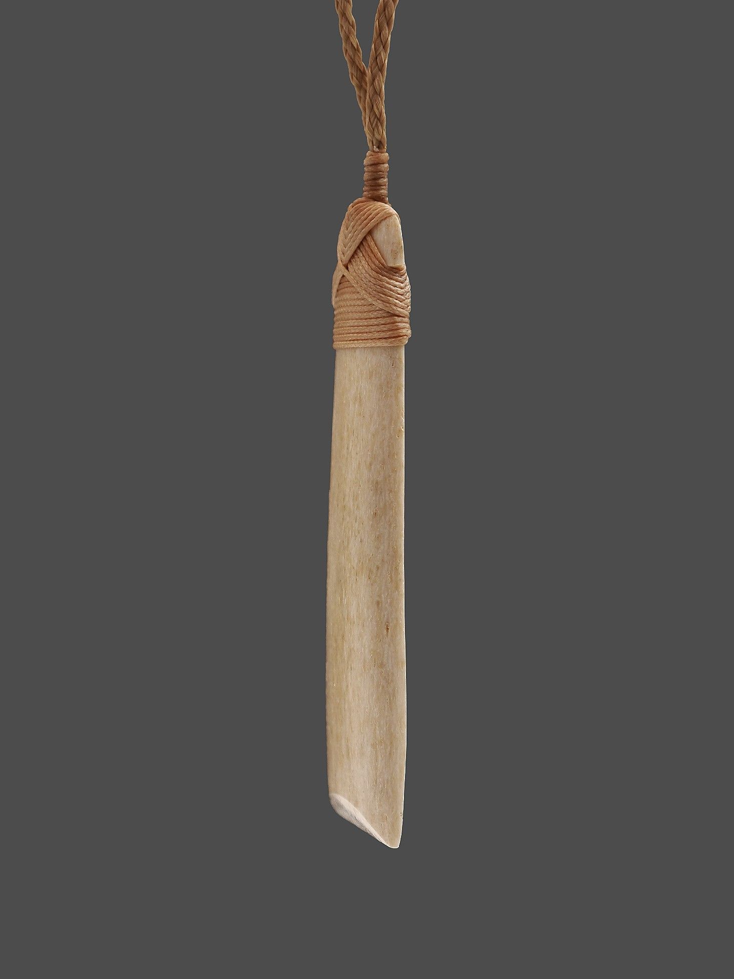 Moko Pounamu Toki Genuine Whale Bone Carving - Wharemaru