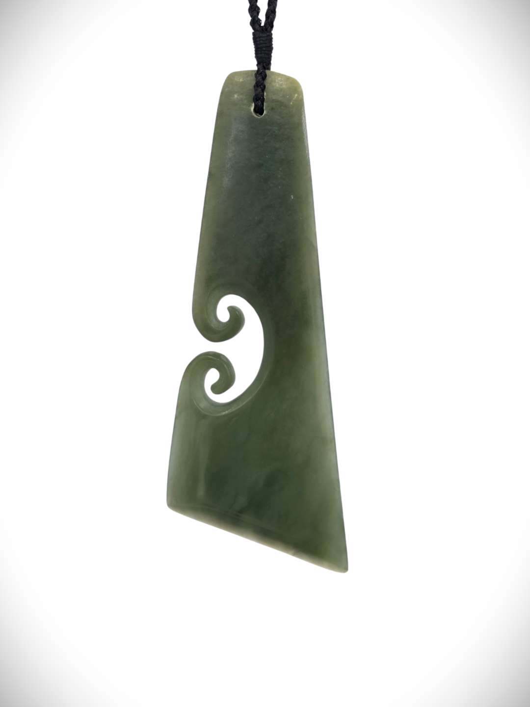 Moko Pounamu Koru (Drop) Genuine NZ Inanga Greenstone - Uenuku