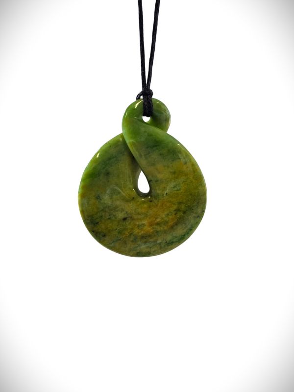 Moko Pounamu Pikorua (Twist) NZ Genuine Marsden Flower Greenstone - Owhiro Moko Pounamu Pikorua (Twist) NZ Genuine Marsden Flower Greenstone - Owhiro