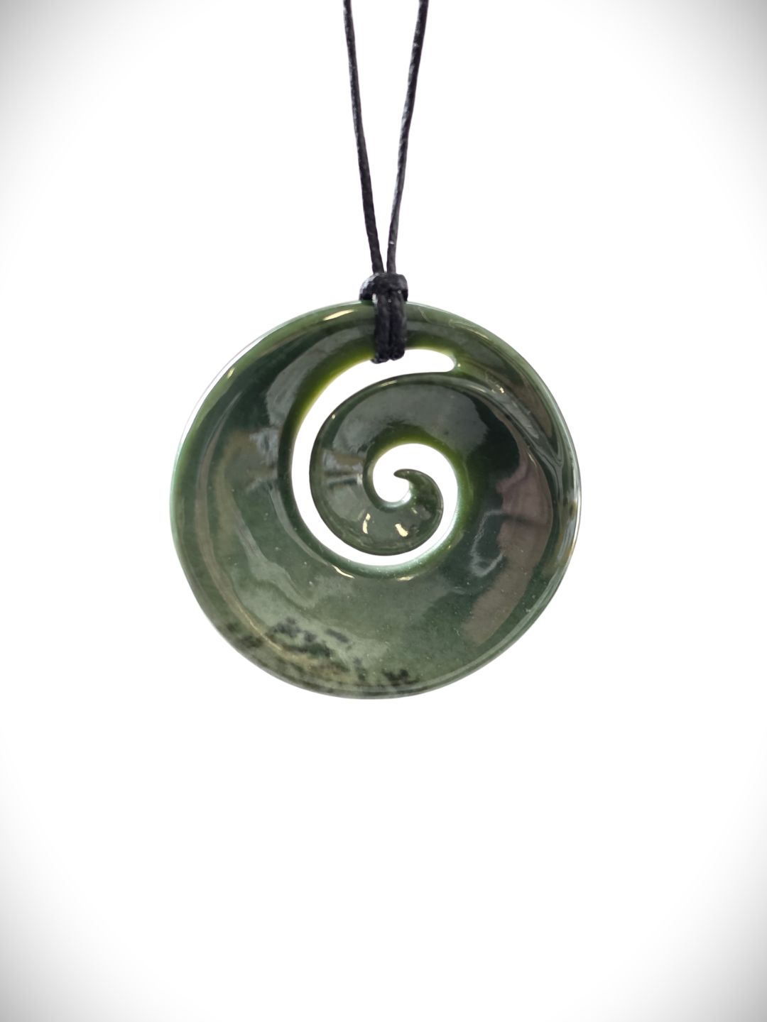 Moko Pounamu Koru NZ Genuine Kokopu Greenstone - Paru