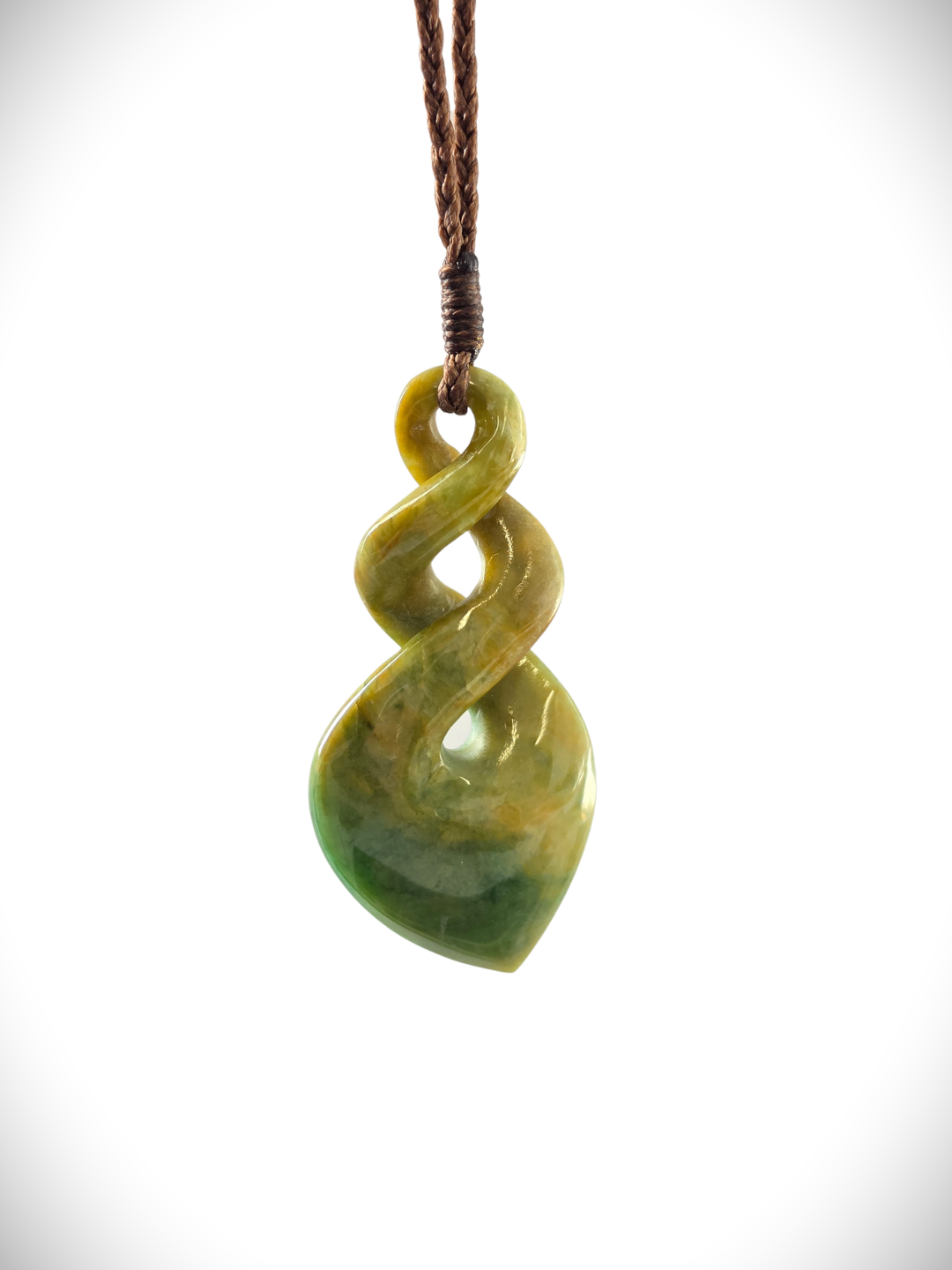 Moko Pounamu Double Pikorua (Twist) Genuine NZ Kahurangi Greenstone - Pito