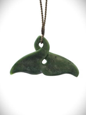Moko Pounamu Whales Tail NZ Genuine Kokopu Greenstone - Parata Moko Pounamu Whales Tail NZ Genuine Kokopu Greenstone - Parata