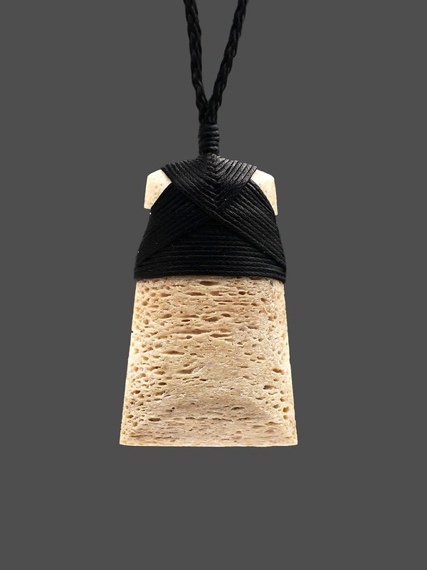 Moko Pounamu, Toki Genuine Whale Bone Carving - Ngataki Moko Pounamu, Toki Genuine Whale Bone Carving - Ngataki