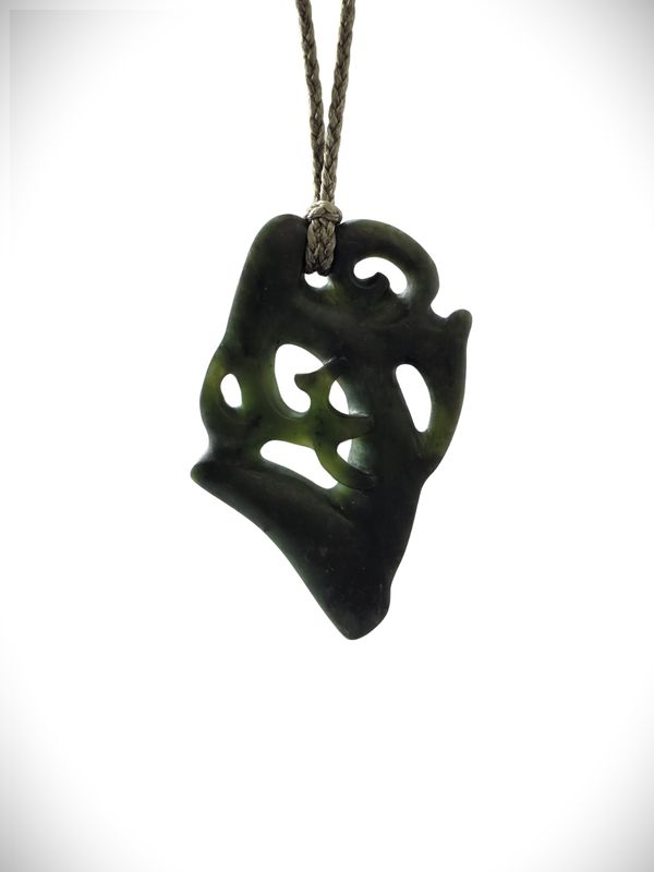 Moko Pounamu Manaia NZ Genuine Kawakawa Greenstone - Tikitiki Moko Pounamu Manaia NZ Genuine Kawakawa Greenstone - Tikitiki